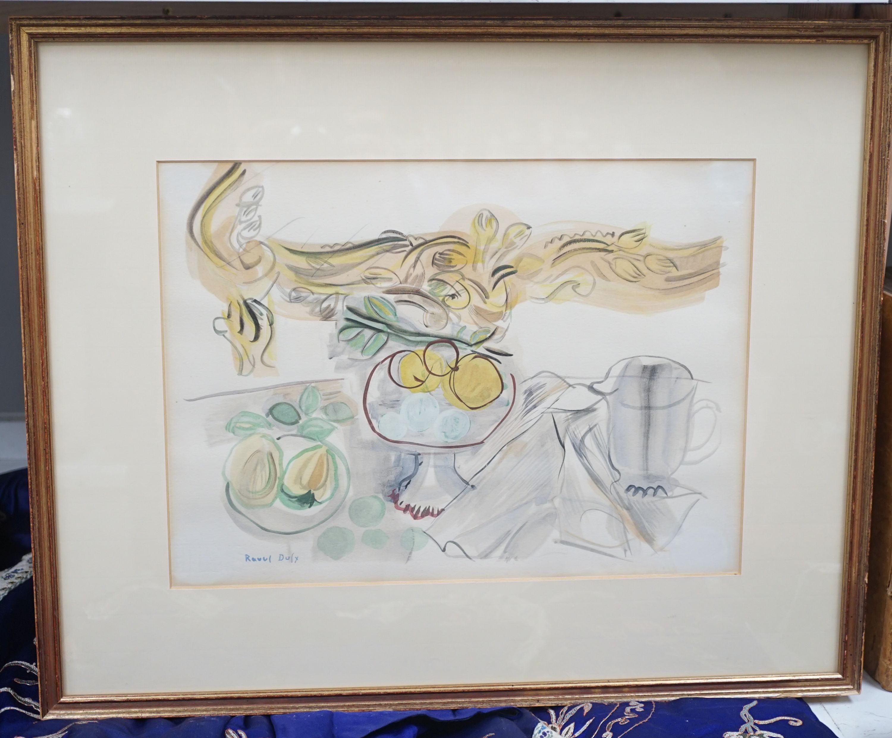 After Raoul Dufy, lithograph, Table top still life , 27 x 37cm